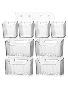8 Organizadores de Almacenamiento SiliFine 10 cm Transparentes
