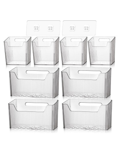 8 Organizadores de Almacenamiento SiliFine 10 cm Transparentes
