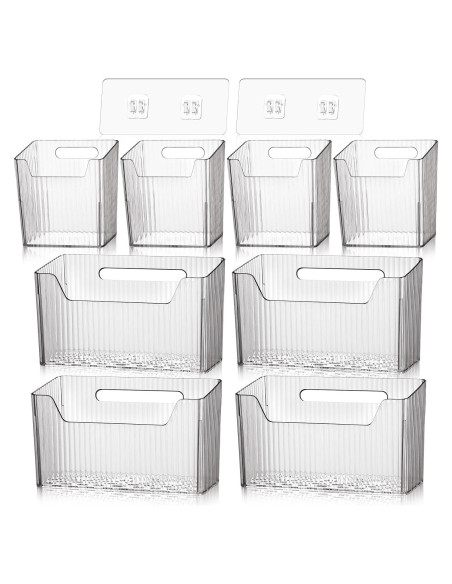 8 Organizadores de Almacenamiento SiliFine 10 cm Transparentes