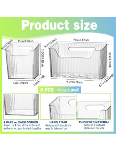 8 Organizadores de Almacenamiento SiliFine 10 cm Transparentes 2