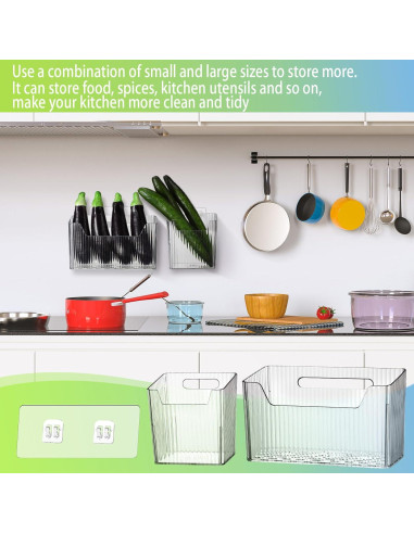 8 Organizadores de Almacenamiento SiliFine 10 cm Transparentes