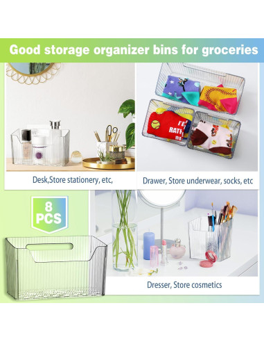 8 Organizadores de Almacenamiento SiliFine 10 cm Transparentes