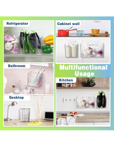 8 Organizadores de Almacenamiento SiliFine 10 cm Transparentes