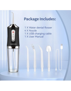 Irrigador Dental Inalámbrico LSLCQW Negro 3 Modos 4 Boquillas IPX7 2