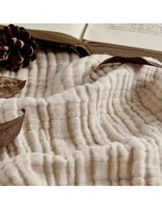 Manta de Muselina Joydeco 100% Algodón Individual Beige 190x140cm 2