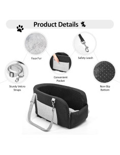 Asiento de coche para perros Lepark - Consola central, 50 cm 2