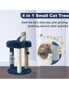 Árbol Rascador para Gatos MECOOL MC22TPT3 Azul 4 en 1 2