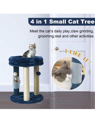 Árbol Rascador para Gatos MECOOL MC22TPT3 Azul 4 en 1