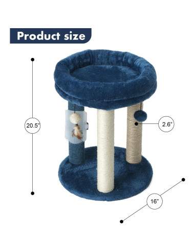 Árbol Rascador para Gatos MECOOL MC22TPT3 Azul 4 en 1