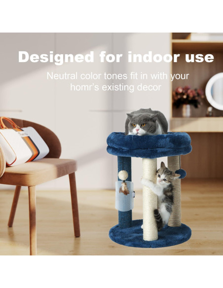 Árbol Rascador para Gatos MECOOL MC22TPT3 Azul 4 en 1