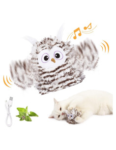 Juguete Interactivo para Gatos Kimee Búho Recargable 14cm