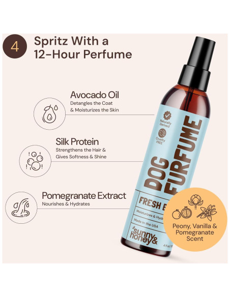 Kit de Baño para Perros Sunny & Honey - Champú Coco 473ml y Perfume Brisa 236ml