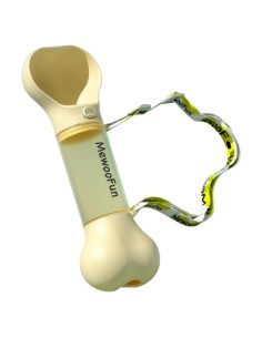 Botella de Agua Portátil para Mascotas Rayvelous 400ml Amarillo