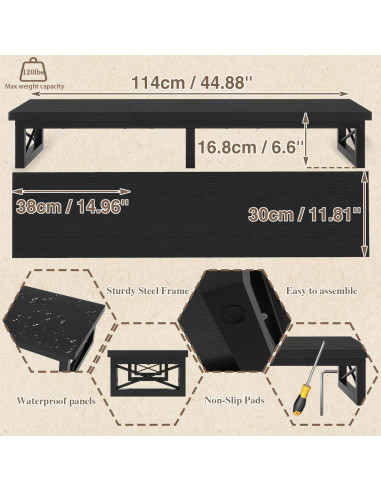 Soporte de TV IBUYKE Grande 32-60" con Almacenamiento Negro