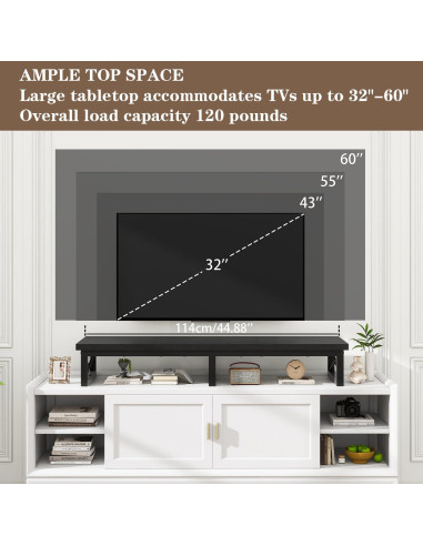 Soporte de TV IBUYKE Grande 32-60" con Almacenamiento Negro