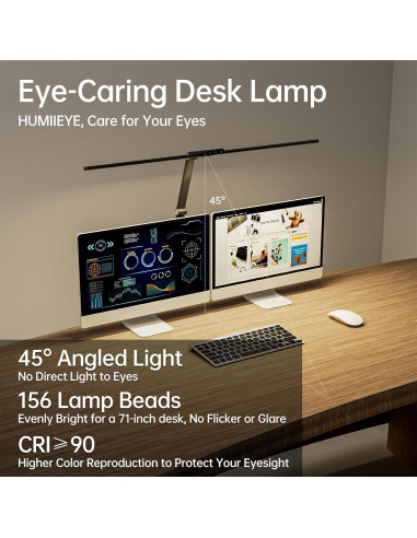 Lámpara de Escritorio LED HUMIIEYE 24W con Carga USB y 35 Modos