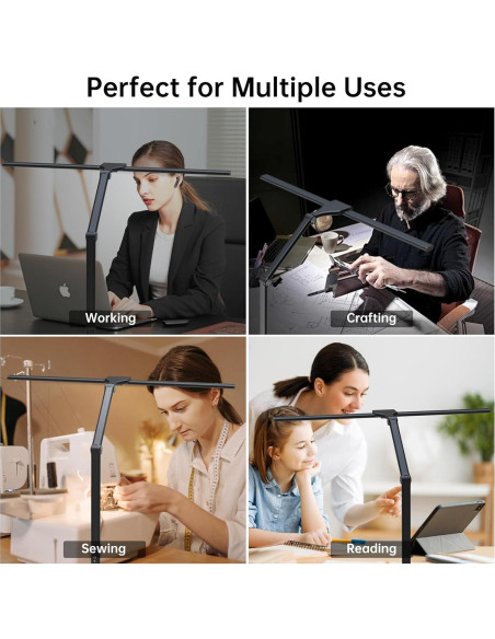 Lámpara de Escritorio LED HUMIIEYE 24W con Carga USB y 35 Modos