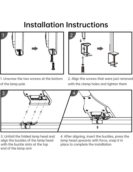 Lámpara de Escritorio LED HUMIIEYE 24W con Carga USB y 35 Modos