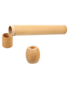 Soporte de Cepillo de Dientes de Bambú Amosfun Portátil 21cm