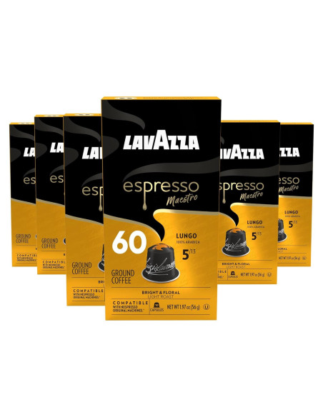 Cápsulas de Café Lavazza Avvolgente Lungo 60 Unidades Nespresso