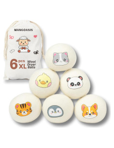 Bolas de Secadora de Lana Mangoasis XL - Suavizante Natural 6 Unidades