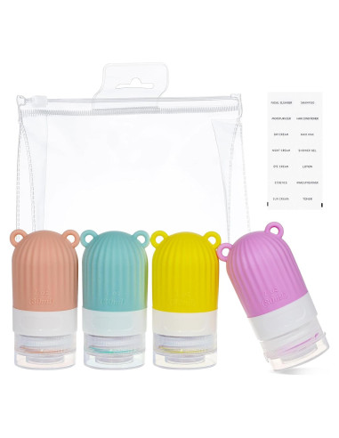 Botellas de Silicona RONRONS 4 Pack 30ml a Prueba de Fugas