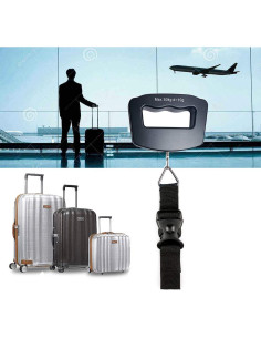 Báscula Digital de Equipaje YAGSUW 50kg Negra Portátil 2