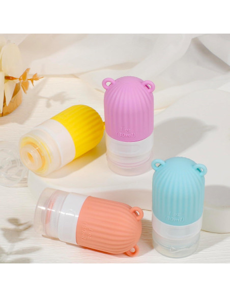 Botellas de Silicona RONRONS 4 Pack 30ml a Prueba de Fugas