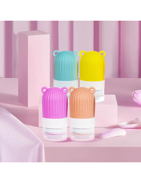 Botellas de Silicona RONRONS 4 Pack 30ml a Prueba de Fugas