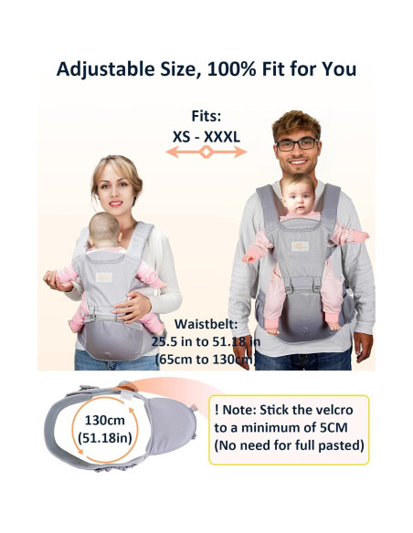 Portabebés 6 en 1 Mumgaroo Gris, Ajustable, Ergonómico