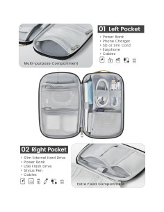 Organizador de Cables Travelkin Pequeño Negro Volcánico 21.1x13.5cm 2