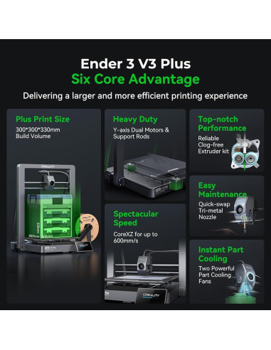 Impresora 3D Creality Ender 3 V3 Plus 300x300x330mm Alta Velocidad