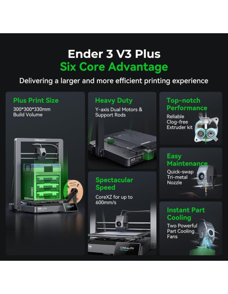Impresora 3D Creality Ender 3 V3 Plus 300x300x330mm Alta Velocidad