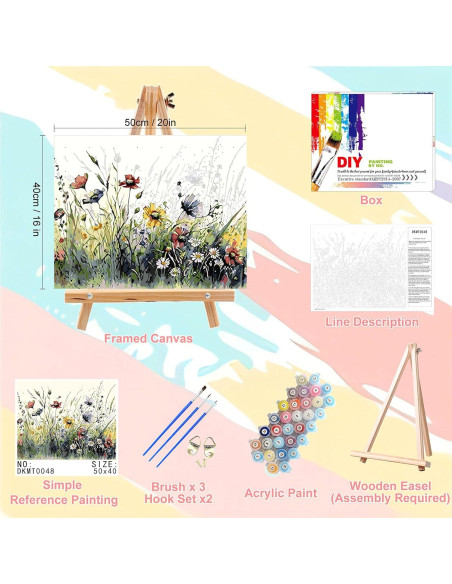 Pintura por Números en Lienzo Enmarcado XACKCME 40x50 cm