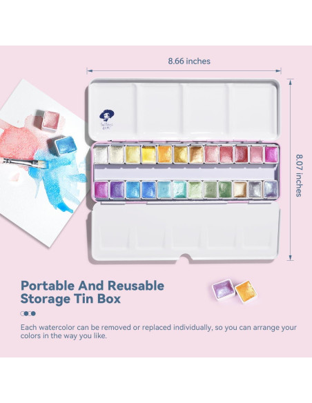 Set de 24 Pinturas Acuareladas Brillantes Paul Rubens