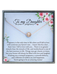 Collar de Perla de Oro Rosa 14K Be Wished - Regalo Embarazo