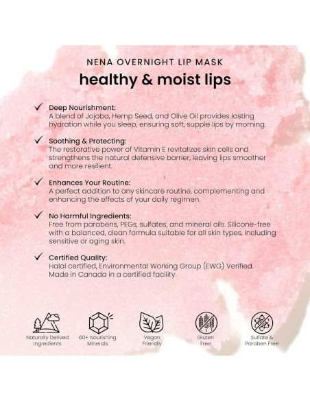 Mascarilla Labial Nocturna NENA 15g - Hidratación Intensa