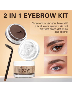 Kit de Maquillaje para Cejas UCANBE - Pomada y Gel Transparente 2