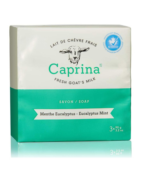 Jabón de Leche de Cabra Caprina Fresh Menta Eucalipto 3 Pzas