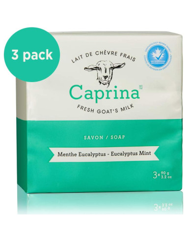 Jabón de Leche de Cabra Caprina Fresh Menta Eucalipto 3 Pzas