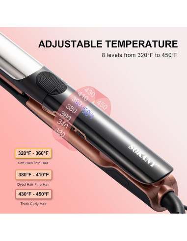 Plancha de Pelo SOKANY 1 Pulgada Iónica 2 en 1 Cerámica