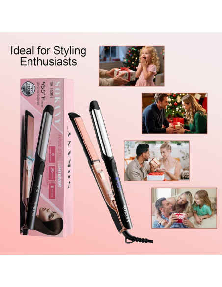 Plancha de Pelo SOKANY 1 Pulgada Iónica 2 en 1 Cerámica