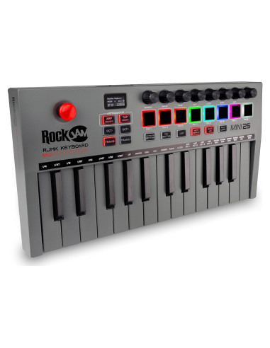 Controlador MIDI RockJam RJMK25, 25 Teclas, Bluetooth