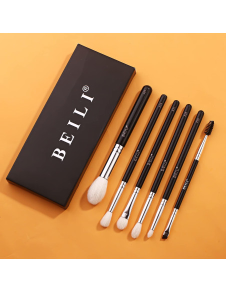 Juego de Pinceles de Maquillaje para Ojos BEILI 6pcs Profesional Juego de Pinceles de Maquillaje para Ojos BEILI 6pcs Profesional