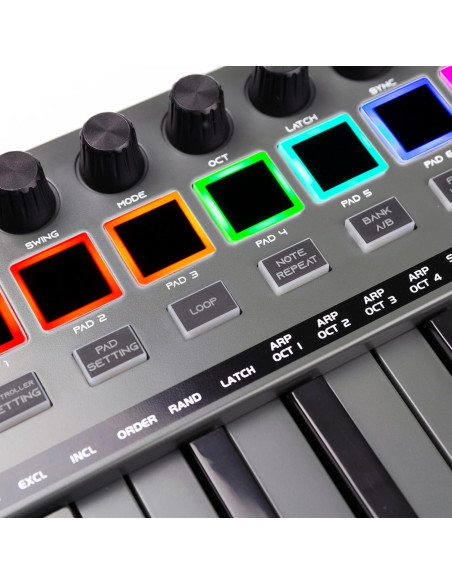 Controlador MIDI RockJam RJMK25, 25 Teclas, Bluetooth