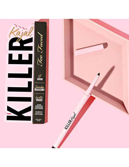 Delineador de Ojos Killer Kajal Too Faced Negro 12 Horas 0.28g