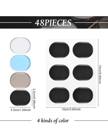 eBoot 48 Almohadillas de Gel para Tambores, Silencio y Control