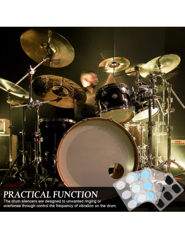 eBoot 48 Almohadillas de Gel para Tambores, Silencio y Control