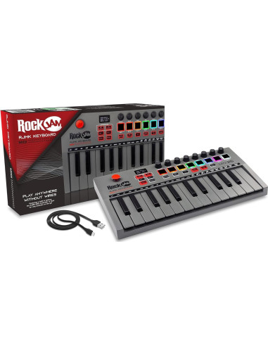 Controlador MIDI RockJam RJMK25, 25 Teclas, Bluetooth