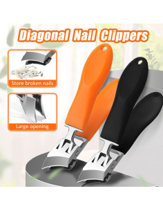 Cortauñas Antisalpicaduras Treayes - 2 Piezas, Mango Largo 2